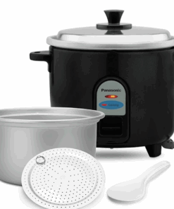Panasonic Electric Automatic Cooker With Auto Switch Off| SR-WA10 (E) | 450 Watts | Capacity 1.0 Litre With 600 Grams Raw Rice Cooking |Colour Black